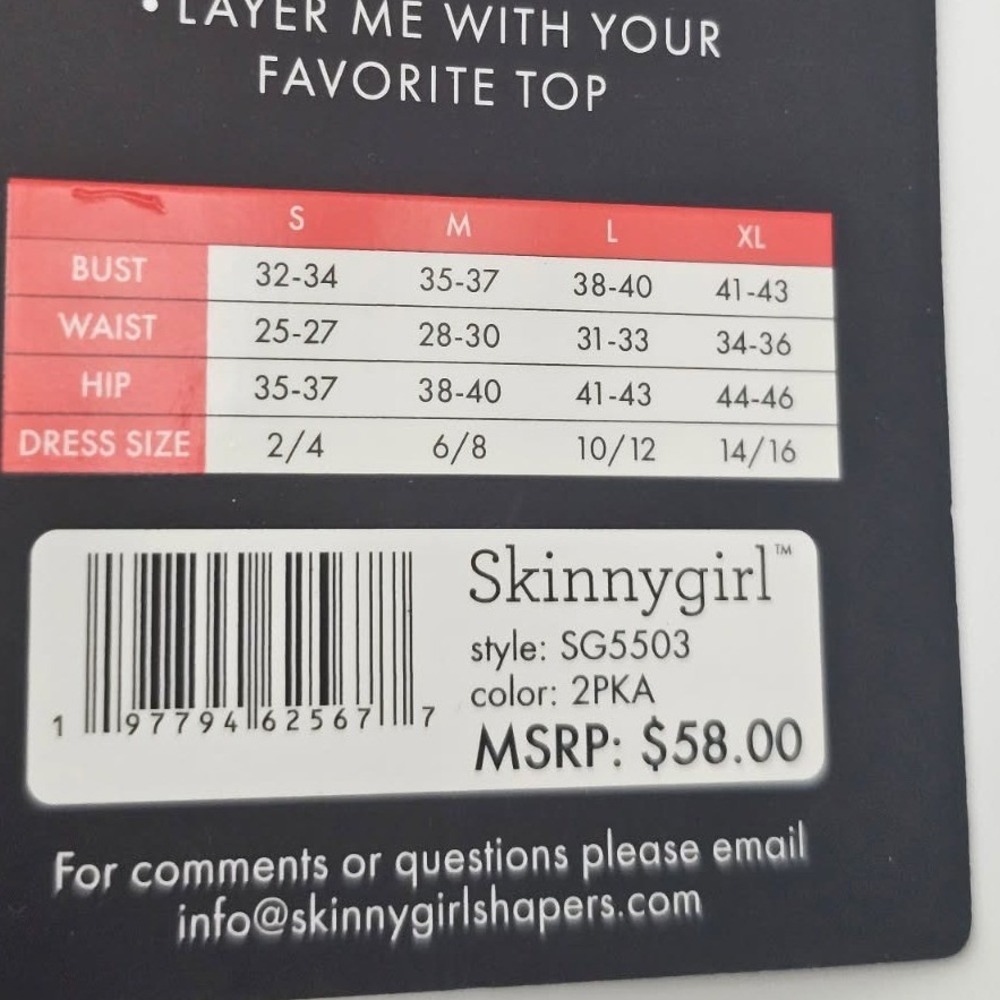 Skinnygirl Scuba Shaping Camis Women Large Black Nude NWT 2-Pack SG5503 - Picture 3 of 5